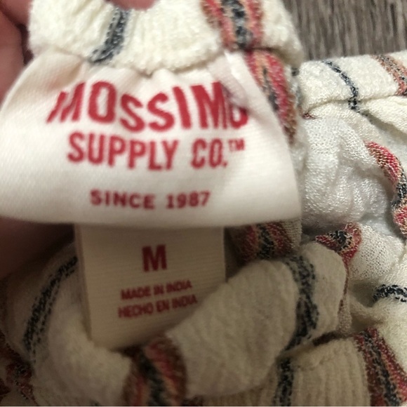 Mossimo Supply Co. Striped Off-The-Shoulder Blouse | Peasant Top, Bell Sleeves M - Picture 4 of 5